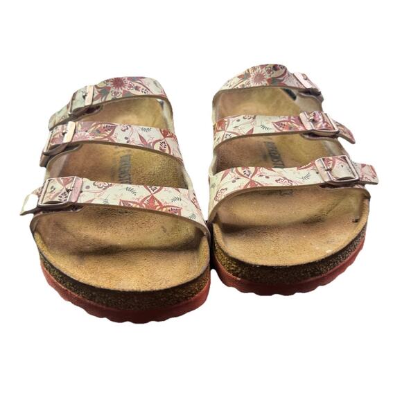 Birkenstock Florida Birko-flor Boho Flowers Earth Red Women’s Size 41 10 10.5 - Picture 2 of 8